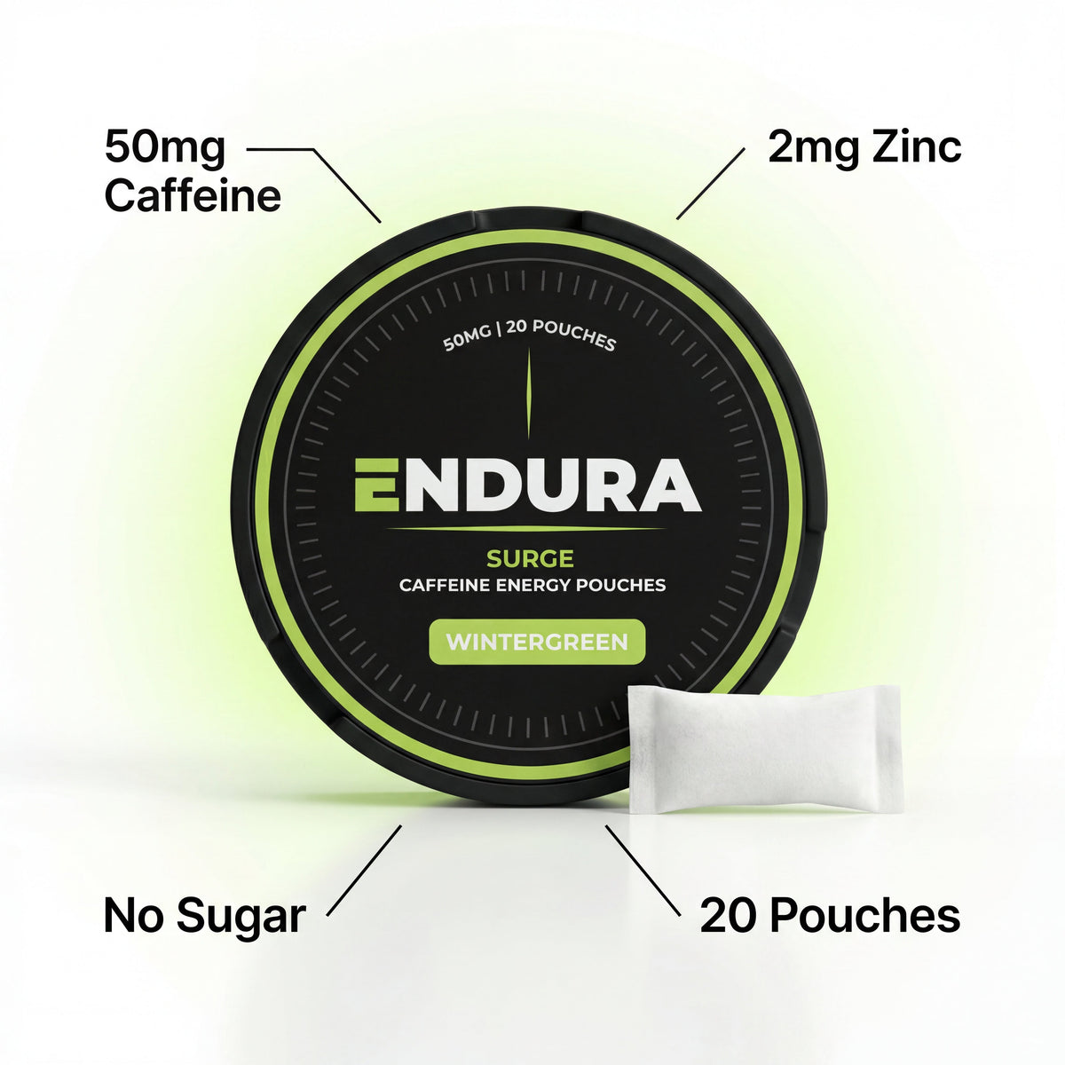 Endura Surge Wintergreen — 50mg Energy Pouches